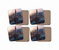 Thumbnail for Amazing City View from Helicopter Cockpit Designed Coasters