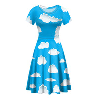 Thumbnail for Amazing Clouds Designed Women Midi Dress