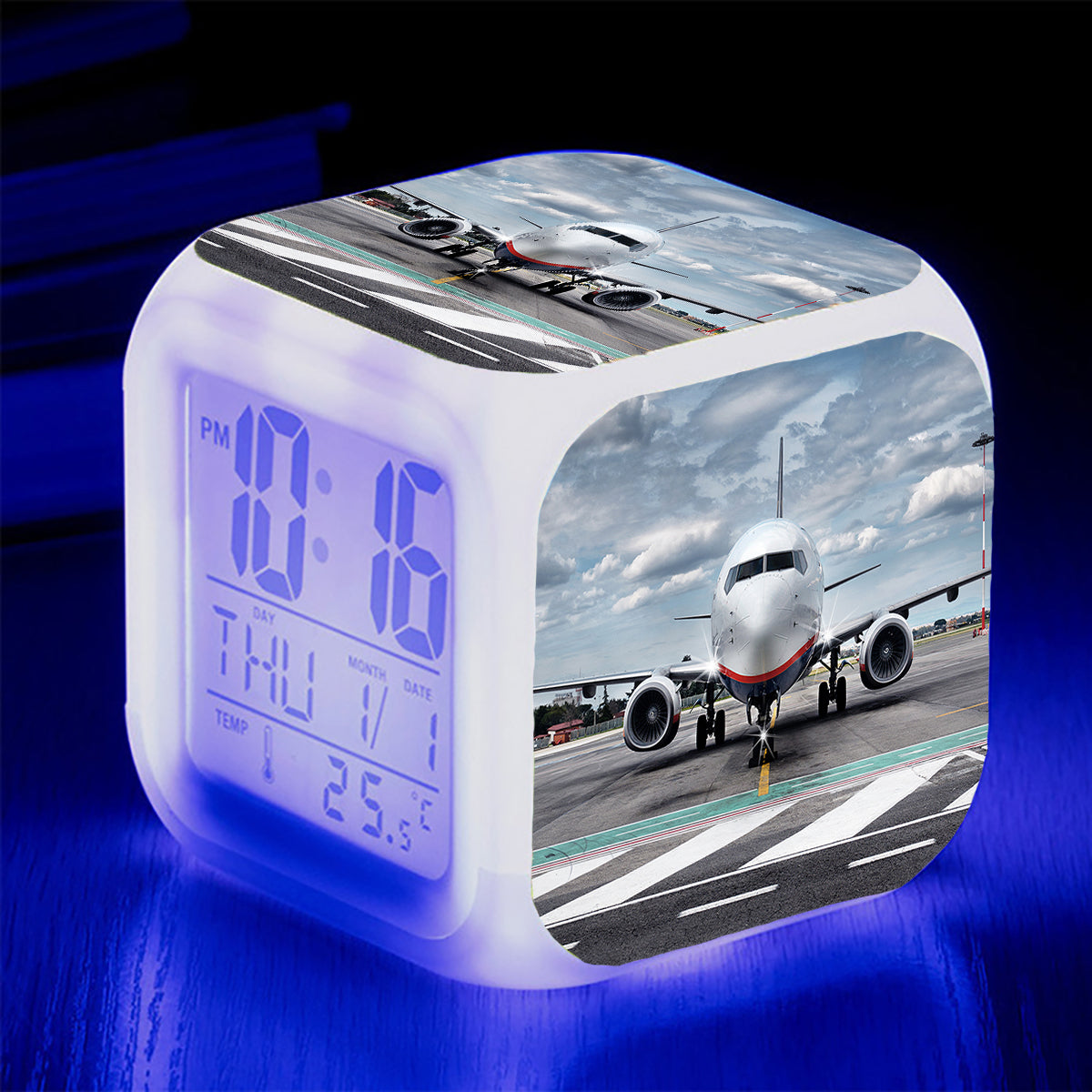 Amazing Clouds and Boeing 737 NG Designed "7 Colour" Digital Alarm Clock
