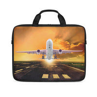 Thumbnail for Amazing Departing Aircraft Sunset & Clouds Behind Designed Laptop & Tablet Bags