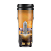 Thumbnail for Amazing Departing Aircraft Sunset & Clouds Behind Designed Travel Mugs