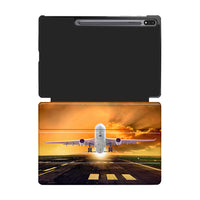 Thumbnail for Amazing Departing Aircraft Sunset & Clouds Behind Designed Samsung Tablet Cases