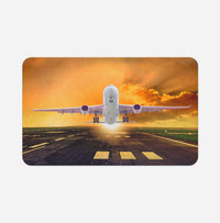 Thumbnail for Amazing Departing Aircraft Sunset & Clouds Behind Designed Bath Mats