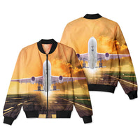Thumbnail for Amazing Departing Aircraft Sunset & Clouds Behind Designed 3D Pilot Bomber Jackets