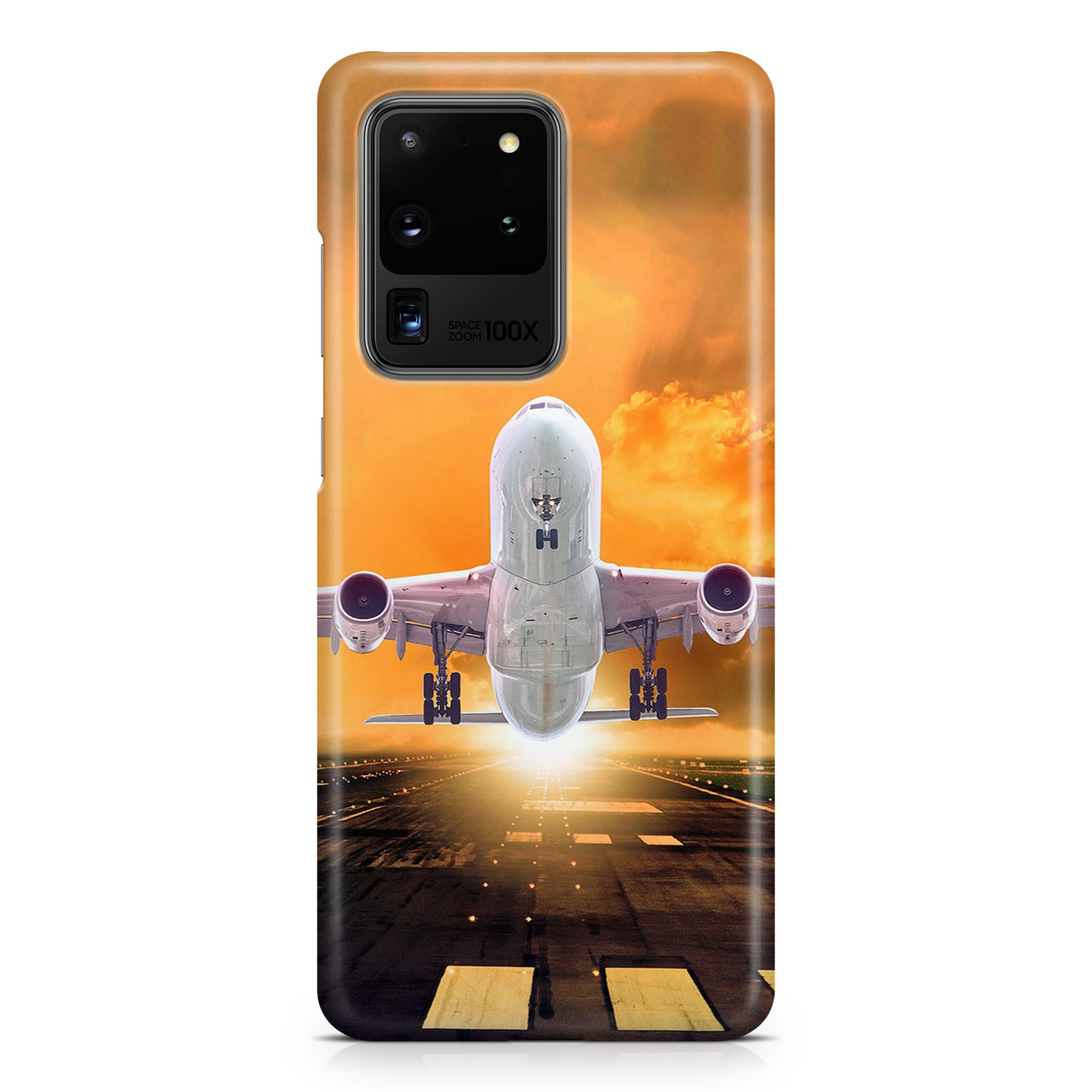 Amazing Departing Aircraft Sunset & Clouds Behind Samsung A Cases