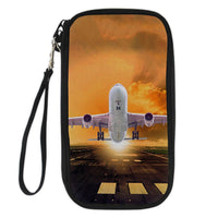 Thumbnail for Amazing Departing Aircraft Sunset & Clouds Behind Designed Travel Cases & Wallets