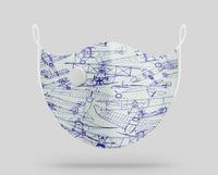 Thumbnail for Amazing Drawings of Old Aircrafts Designed Face Masks