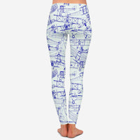 Thumbnail for Amazing Drawings of Old Aircrafts Designed Women Leggins