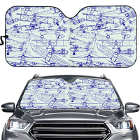 Thumbnail for Amazing Drawings of Old Aircrafts Designed Car Sun Shade