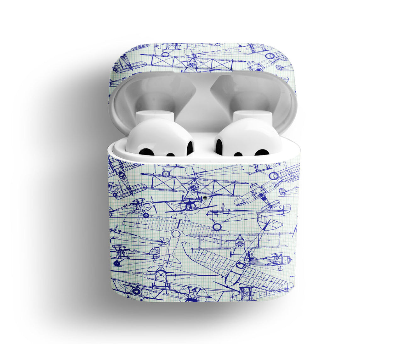 Amazing Drawings of Old Aircrafts Designed AirPods  Cases