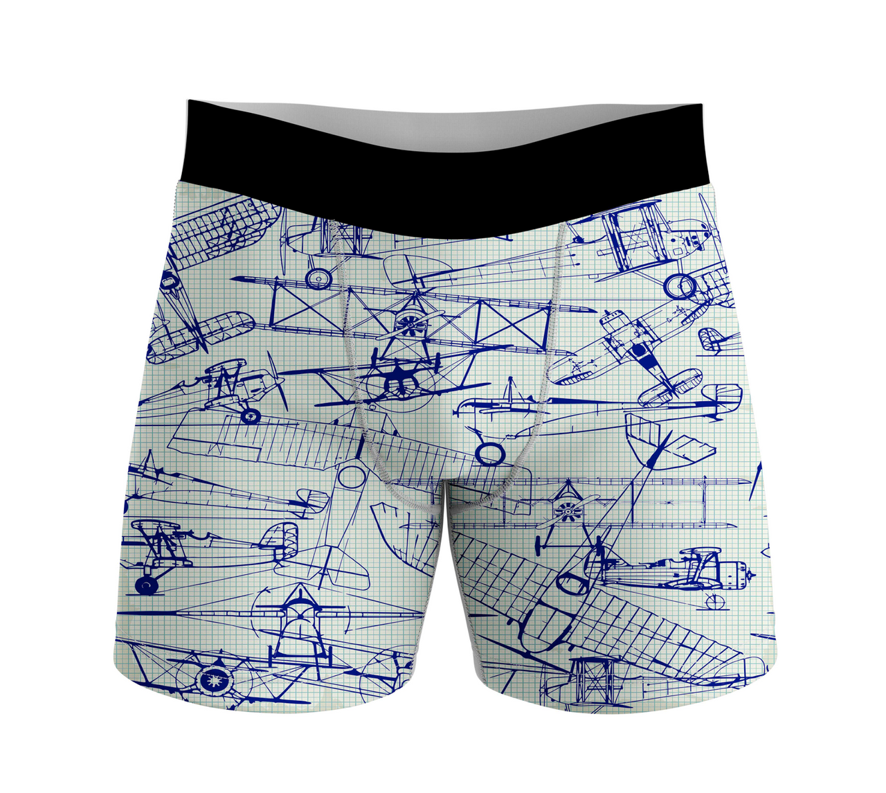 Amazing Drawings of Old Aircrafts Designed Men Boxers