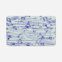 Thumbnail for Amazing Drawings of Old Aircrafts Designed Bath Mats