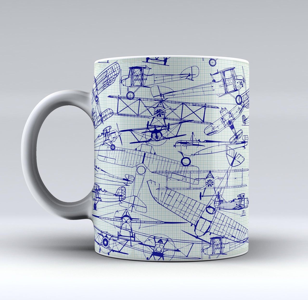 Amazing Drawings of Old Aircrafts Designed Mugs