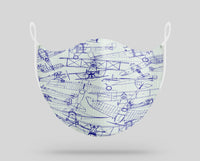 Thumbnail for Amazing Drawings of Old Aircrafts Designed Face Masks