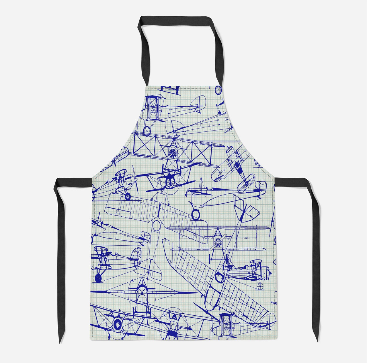 Amazing Drawings of Old Aircrafts Designed Kitchen Aprons