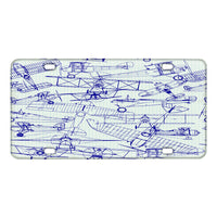 Thumbnail for Amazing Drawings of Old Aircrafts Designed Metal (License) Plates