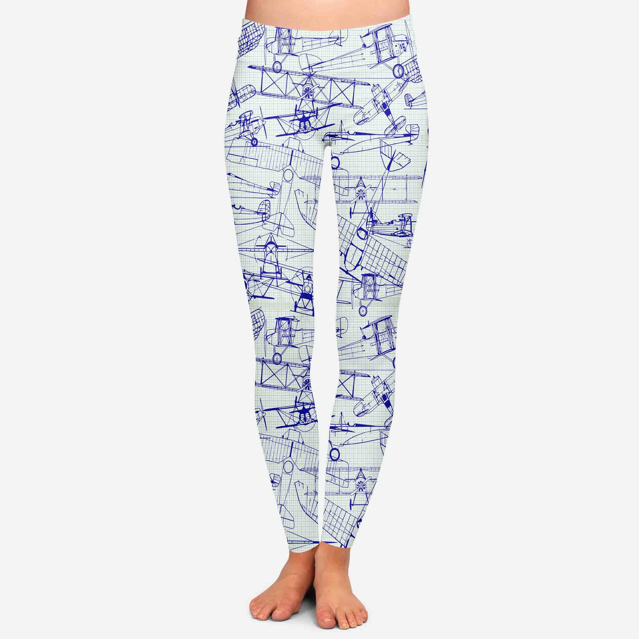 Amazing Drawings of Old Aircrafts Designed Women Leggins