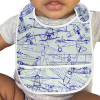 Thumbnail for Amazing Drawings of Old Aircrafts Designed Baby Bib