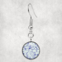 Thumbnail for Amazing Drawings of Old Aircrafts Designed Earrings