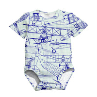 Thumbnail for Amazing Drawings of Old Aircrafts Designed 3D Baby Bodysuits