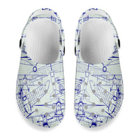 Thumbnail for Amazing Drawings of Old Aircrafts Designed Hole Shoes & Slippers (MEN)