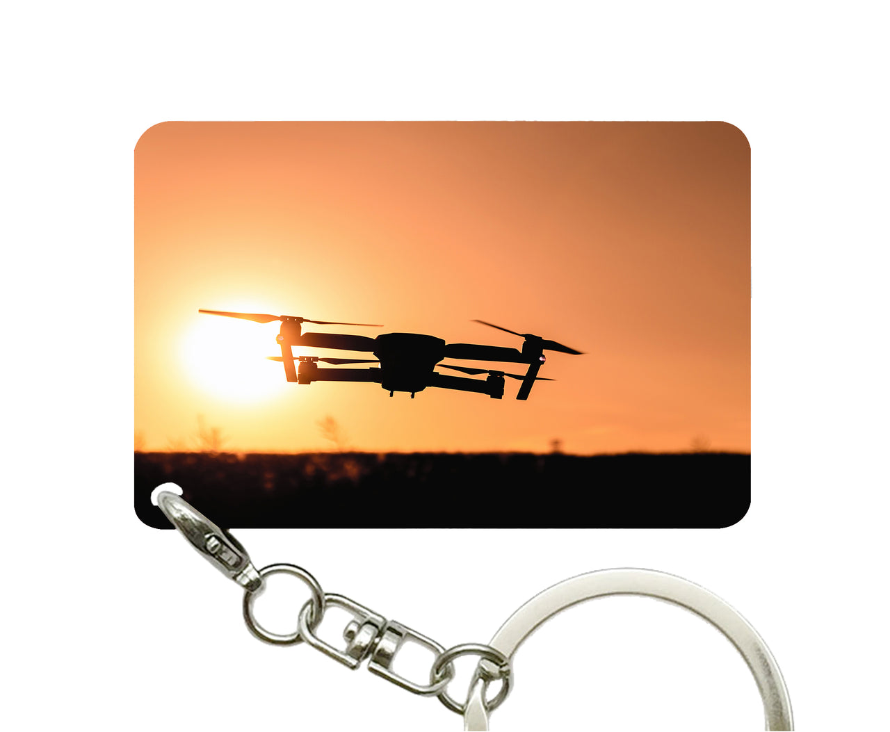 Amazing Drone in Sunset Designed Key Chains