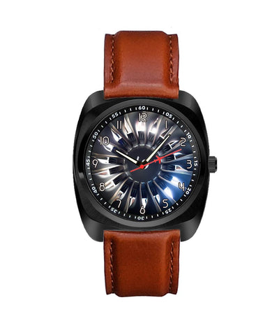 Amazing Jet Engine aviation luxury watch, stainless steel body with engraved detail.