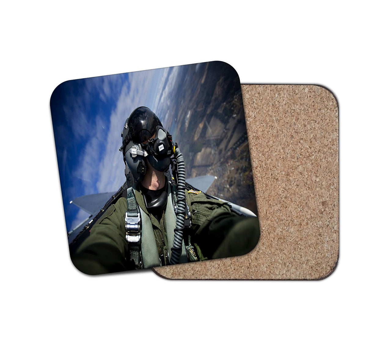 Amazing Military Pilot Selfie Designed Coasters
