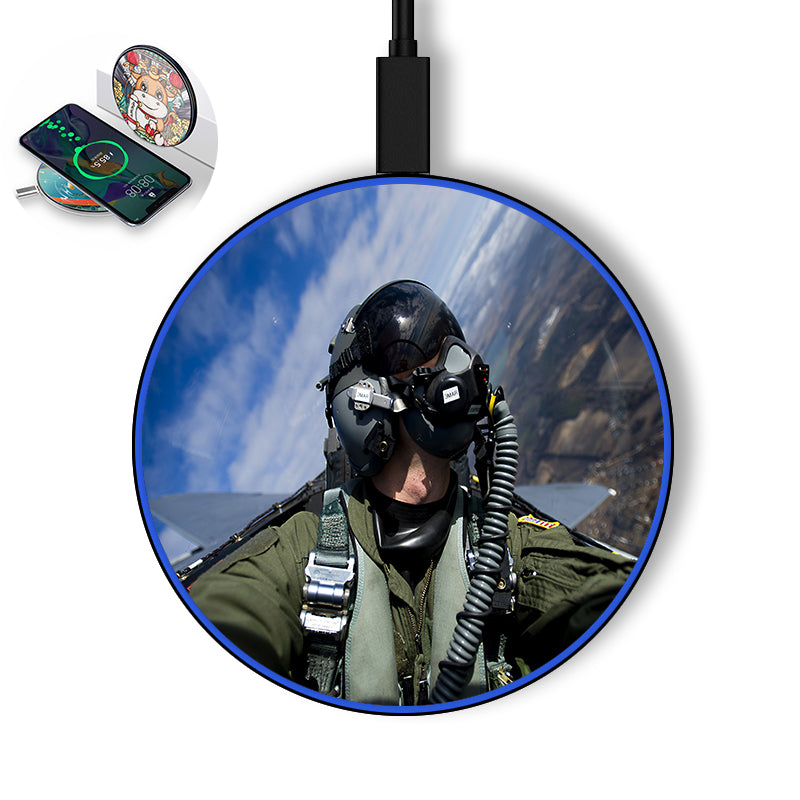 Amazing Military Pilot Selfie Designed Wireless Chargers