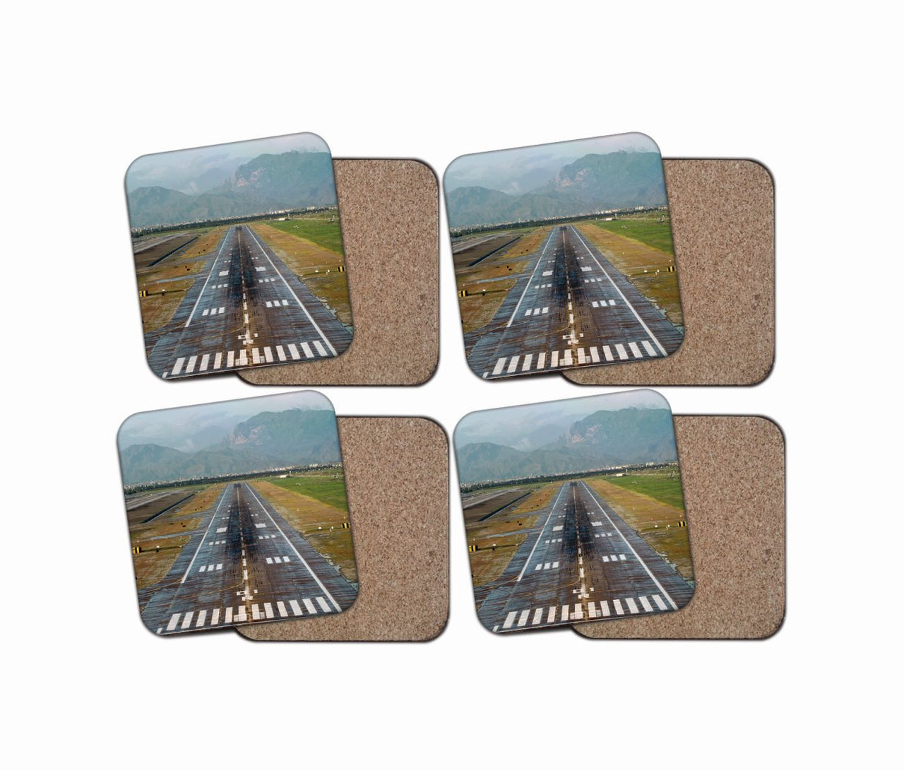 Amazing Mountain View & Runway Designed Coasters