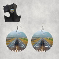 Thumbnail for Amazing Mountain View & Runway Designed Wooden Drop Earrings