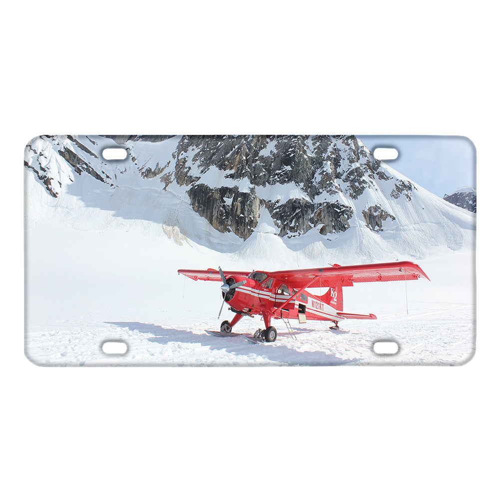 Amazing Snow Airplane Designed Metal (License) Plates