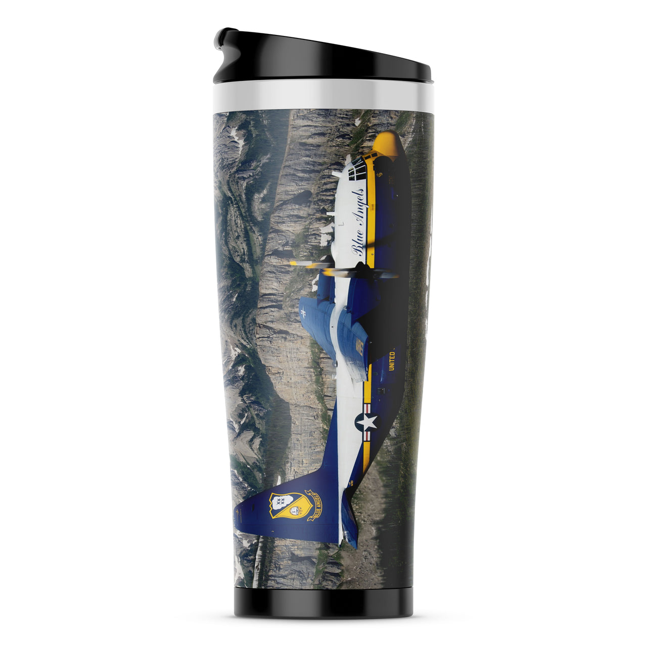 Amazing View with Blue Angels Aircraft Designed Travel Mugs