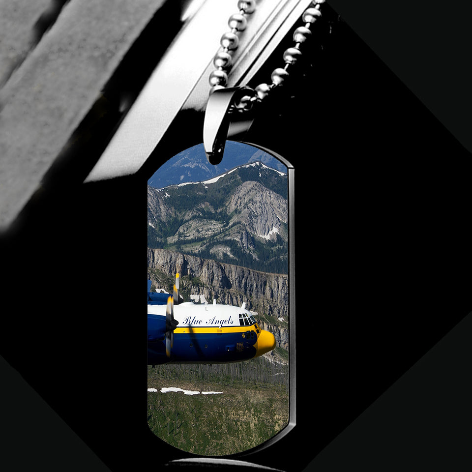 Amazing View with Blue Angels Aircraft Designed Metal Necklaces