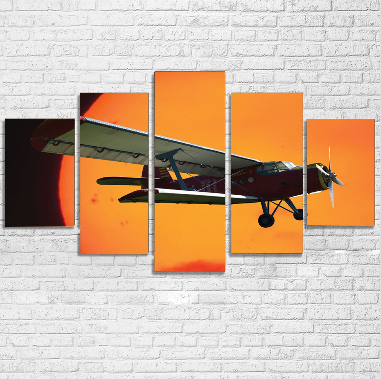 Amazing Antonov-2 With Sunset Printed Multiple Canvas Poster Aviation Shop 