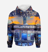 Thumbnail for Amazing Boeing 737 Cockpit Printed 3D Hoodies