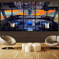 Thumbnail for Amazing Boeing 737 Cockpit Printed Canvas Prints (5 Pieces) Aviation Shop 