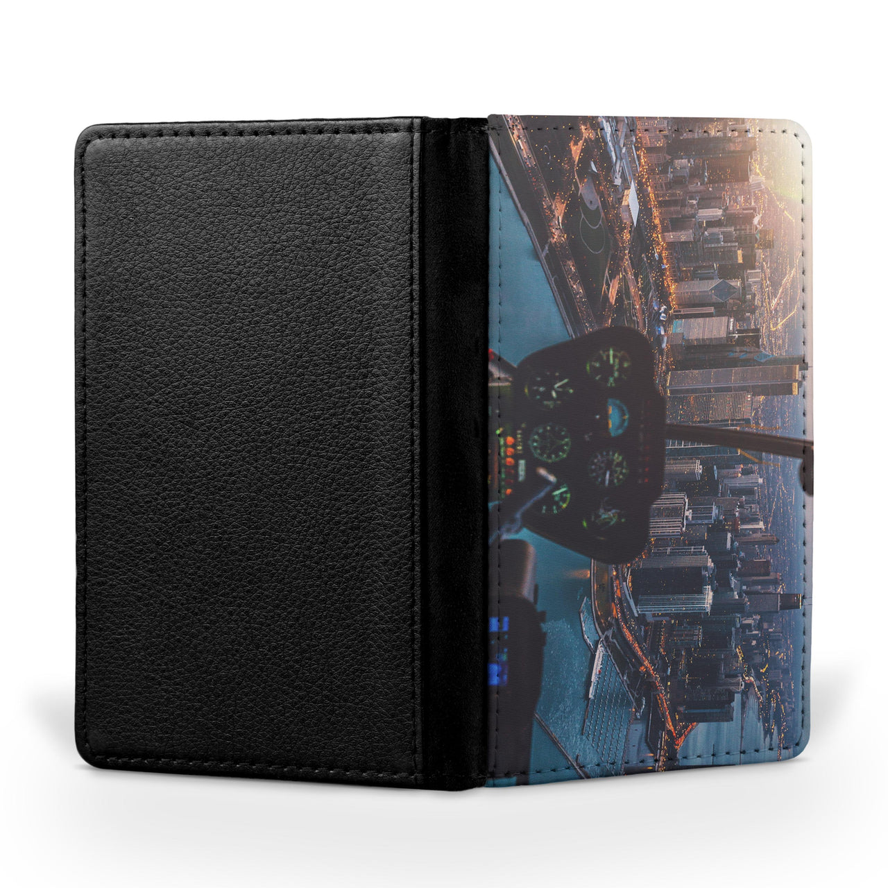 Amazing City View from Helicopter Cockpit Printed Passport & Travel Cases
