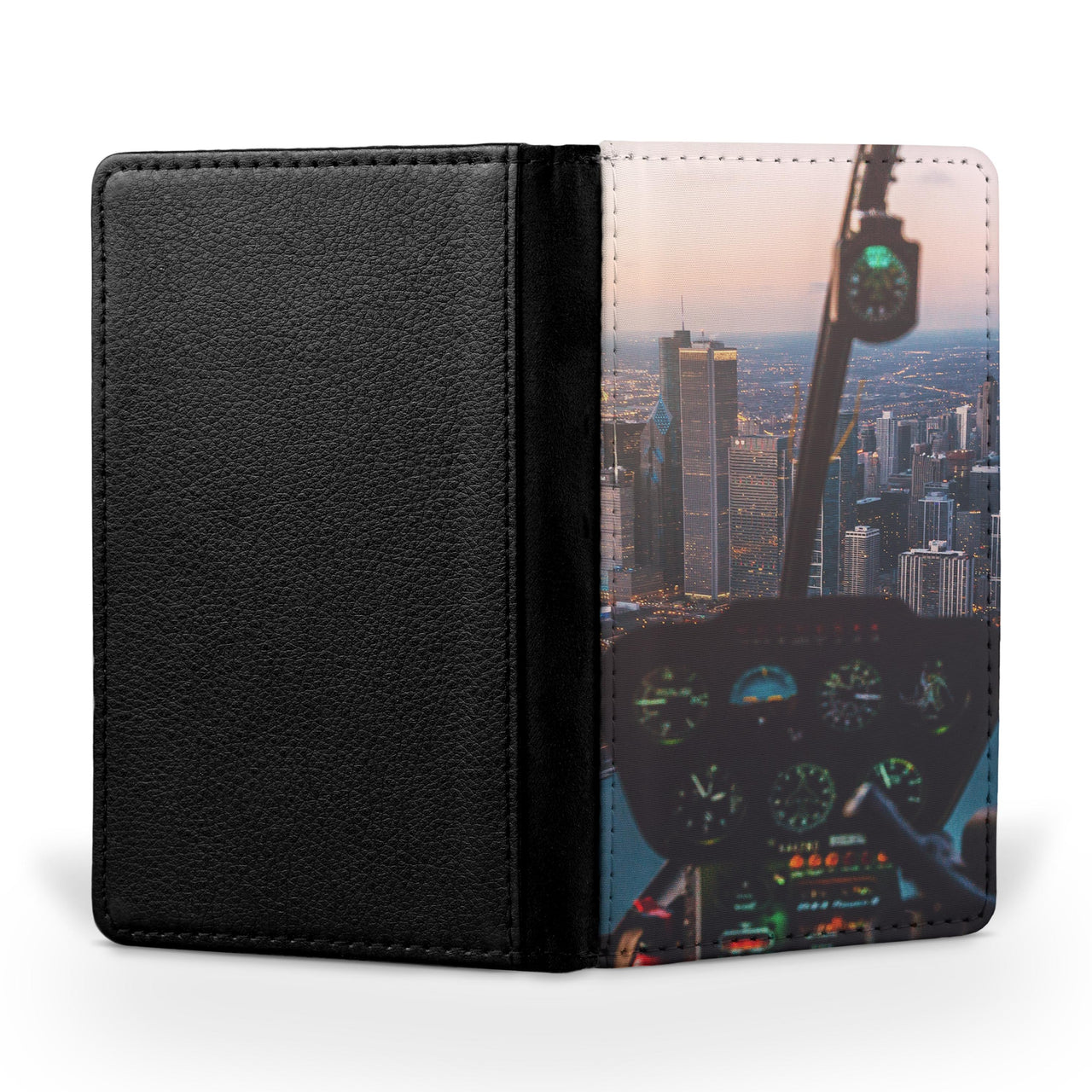 Amazing City View from Helicopter Cockpit Printed Passport & Travel Cases