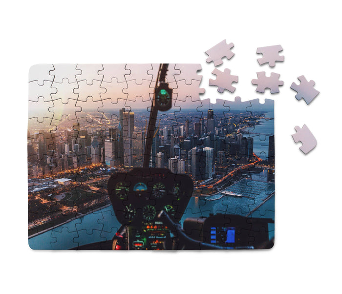 Amazing City View from Helicopter Cockpit Printed Puzzles Aviation Shop 