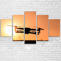 Thumbnail for Amazing Drone in Sunset Printed Multiple Canvas Poster Aviation Shop 