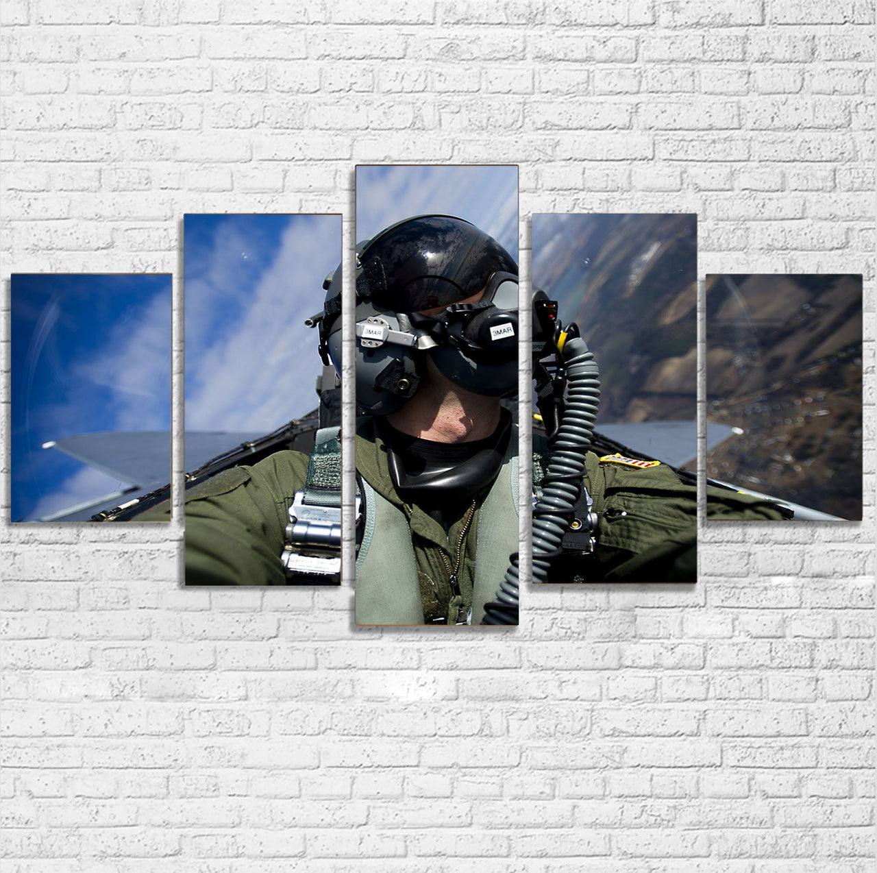 Amazing Military Pilot Selfie Printed Multiple Canvas Poster Aviation Shop 