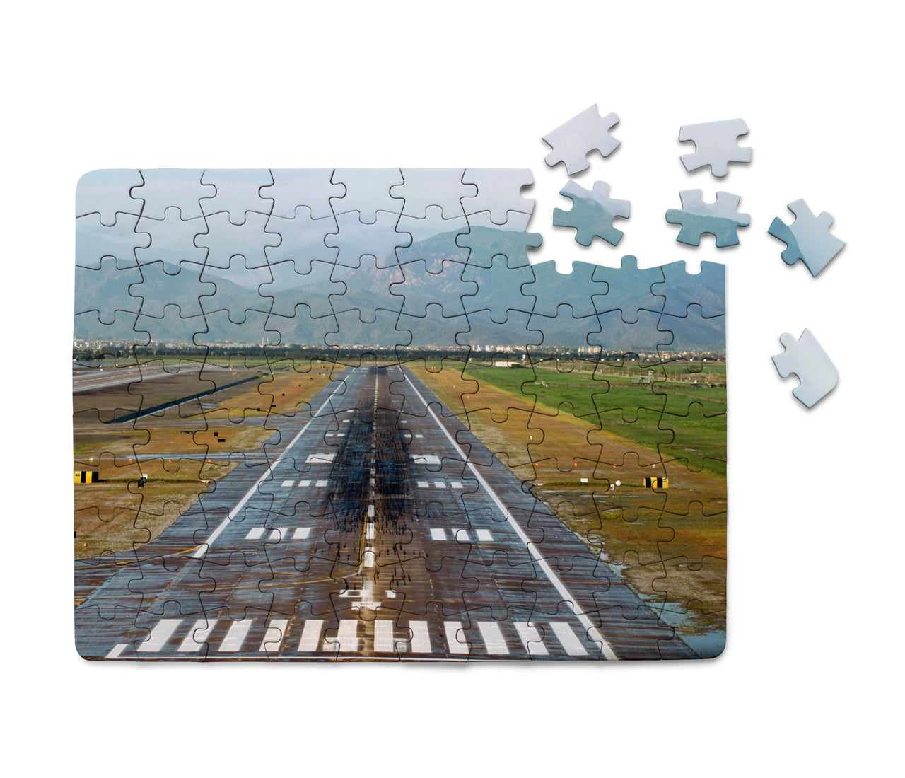 Amazing Mountain View & Runway Printed Puzzles Aviation Shop 
