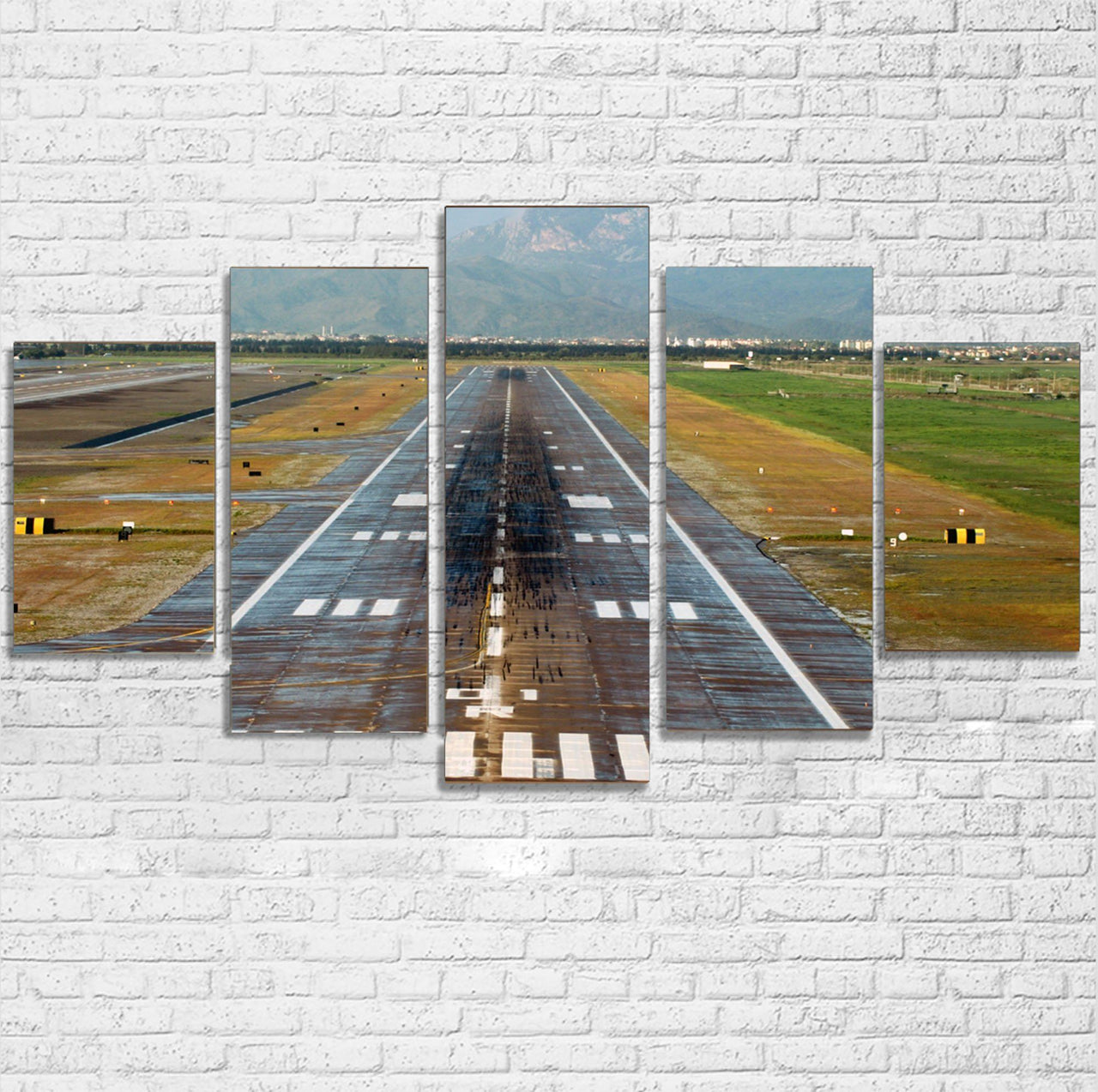 Amazing Mountain View & Runway Multiple Canvas Poster Aviation Shop 