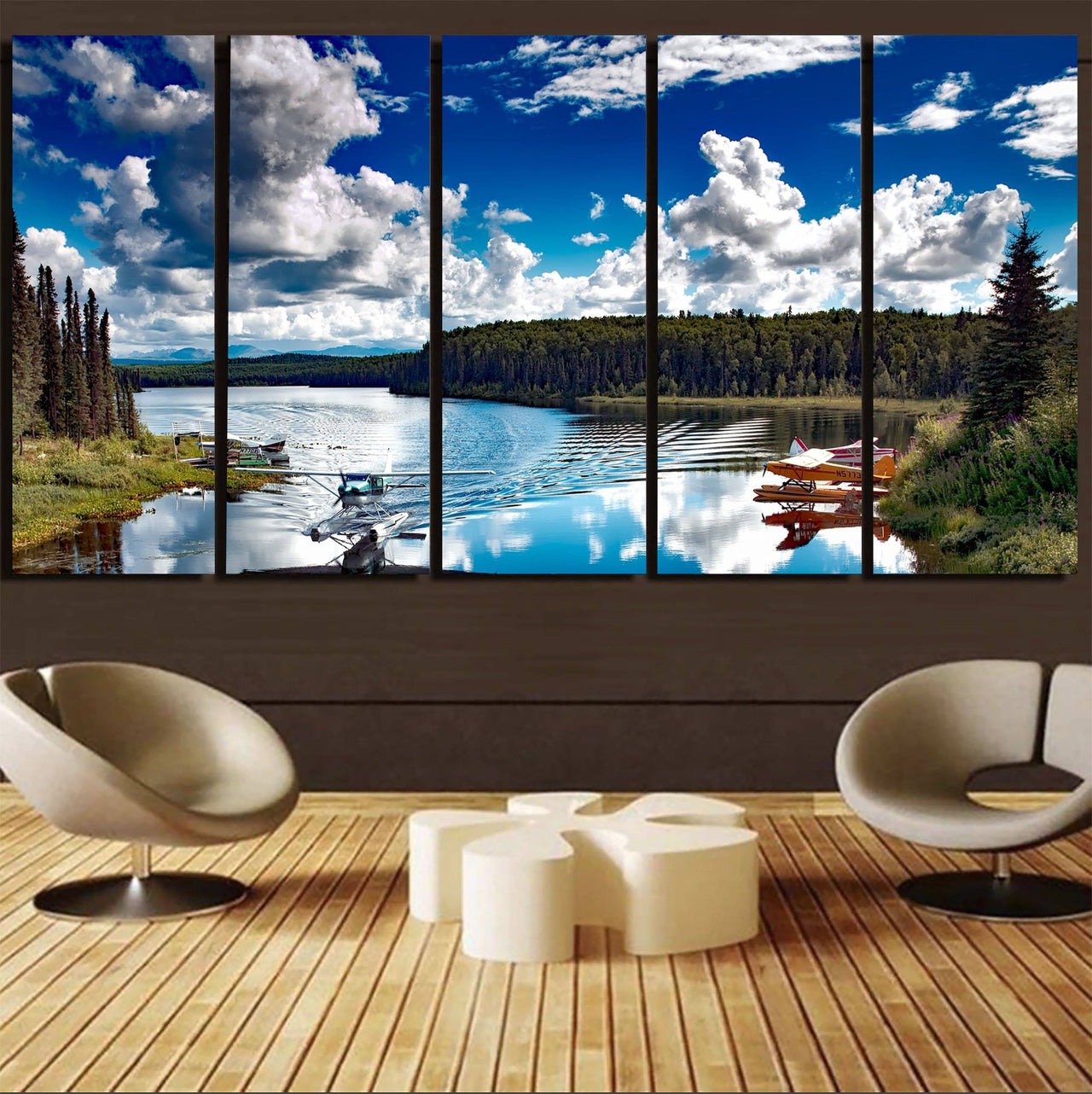 Amazing Scenary & Sea Planes Printed Canvas Prints (5 Pieces) Aviation Shop 