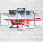 Amazing Snow Airplane Printed Multiple Canvas Poster Aviation Shop 