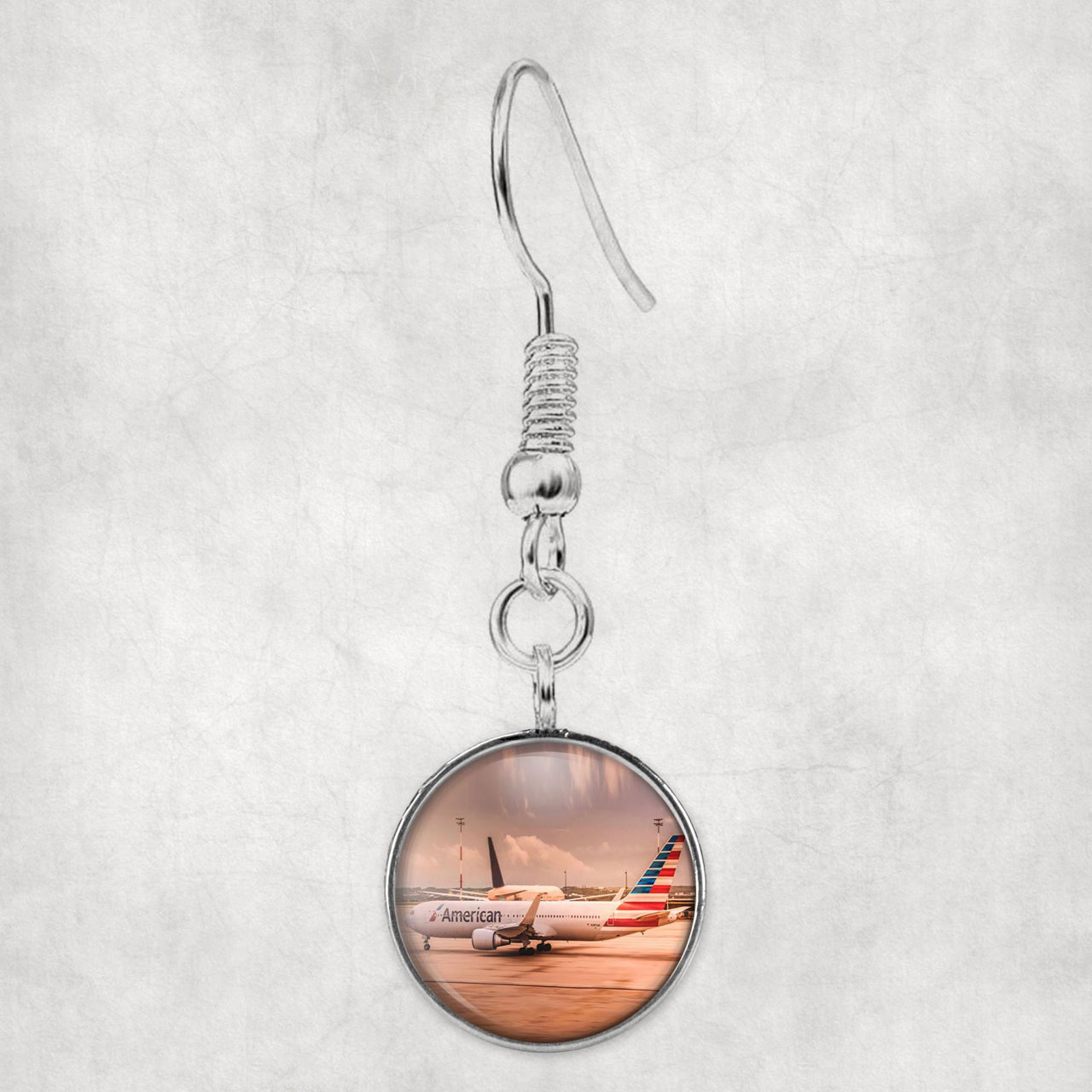 American Airlines Boeing 767 Designed Earrings