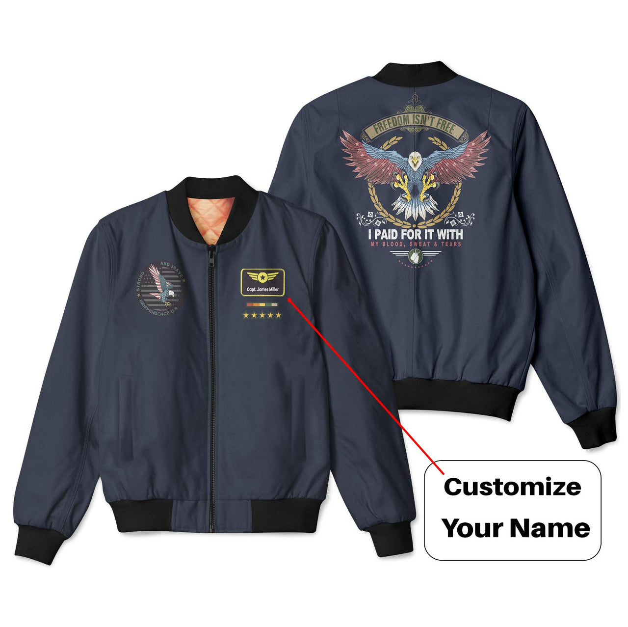American Eagle Designed 3D Pilot Bomber Jackets Green Eu us Large