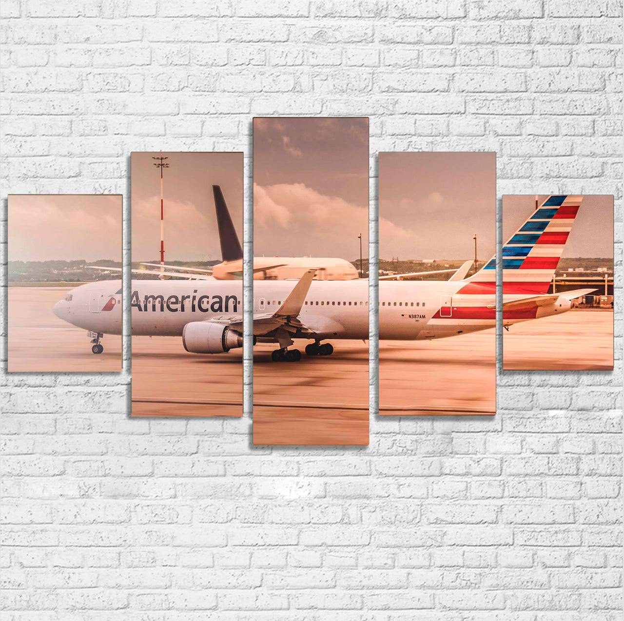 American Airlines Boeing 767 Printed Multiple Canvas Poster Aviation Shop 