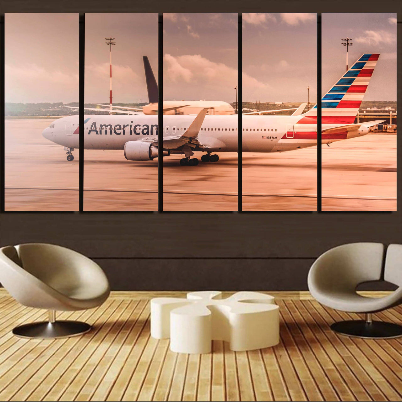 American Airlines Boeing 767 Printed Canvas Prints (5 Pieces) Aviation Shop 